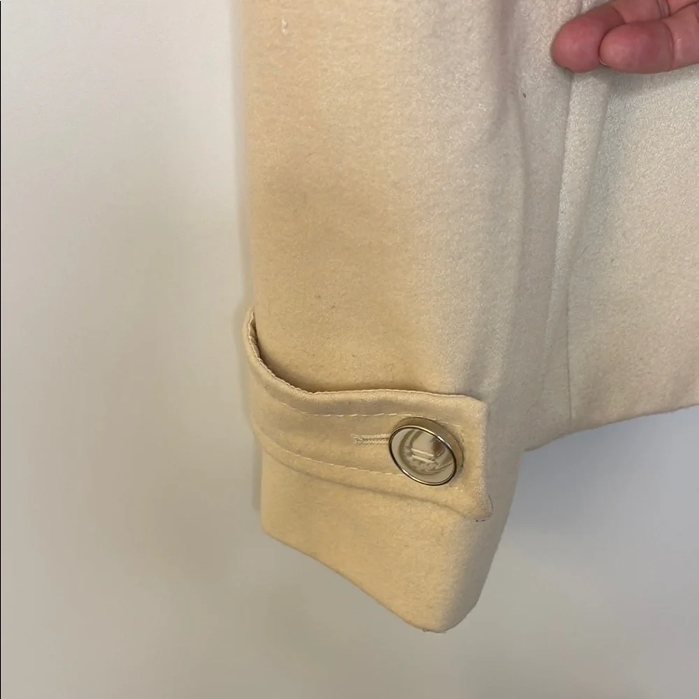LAST CALL! Calvin Klein Cream Wool Peacoat with Tailored Silhouette - Picture 14 of 14